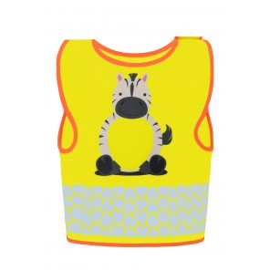 Korntex Children's Safety Vest Funtastic Wildlife - Zebra Yellow - 2XS