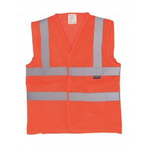 Yoko Fluo Open Mesh Waistcoat - Fluo Orange - M