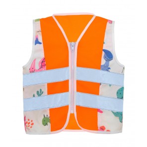 Korntex Children's Safety Vest Action - Brachiosaurus Orange - 2XS