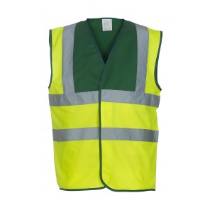 Yoko Fluo 2 Band + Brace Waistcoat - Fluo Yellow/Paramedic Green - L