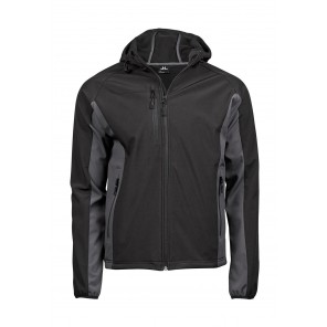 Tee Jays Hooded Lightweight Performance Softshell - Black/Dark Grey - S