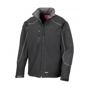Result Work-Guard Ice Fell Hooded Softshell Jacket - Black/Black - XS