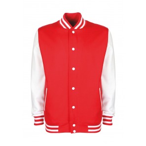 FDM Varsity Jacket - Fire Red/White - S