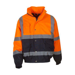 Yoko Fluo 2-Tone Bomber Jacket - Orange - XL