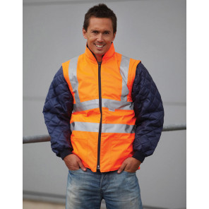 Yoko Fluo Quilted Jacket with Zip-Off Sleeves