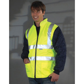 Yoko Fluo Quilted Jacket with Zip-Off Sleeves - Yellow - XL