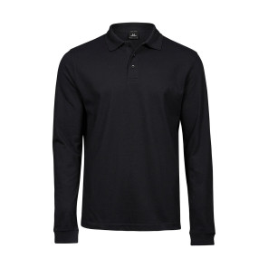 Tee Jays Luxury LS Stretch Polo - Black - M
