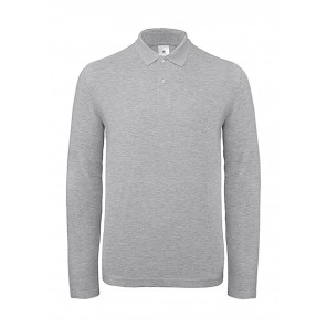 B&C ID.001 LSL Polo - Heather Grey - 4XL