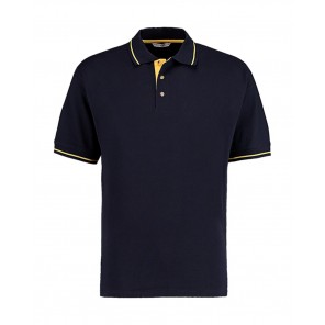 Kustom Kit Men's Classic Fit St. Mellion Polo - Navy/Sun Yellow - S