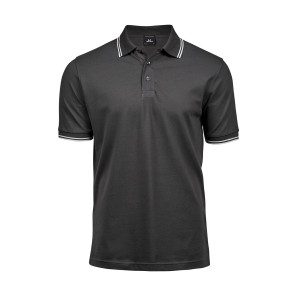 Tee Jays Luxury Stripe Stretch Polo - Grey - XL