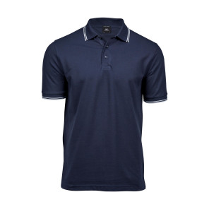 Tee Jays Luxury Stripe Stretch Polo - Navy Blue - S