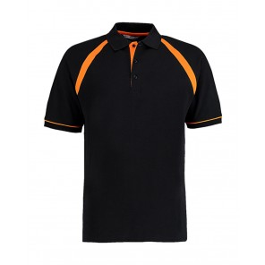 Kustom Kit Classic Fit Oak Hill Polo - Black/Orange - L