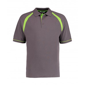 Kustom Kit Classic Fit Oak Hill Polo - Charcoal/Lime - XL