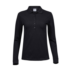 Tee Jays Ladies' Luxury LS Stretch Polo - Black - M