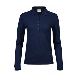 Tee Jays Ladies' Luxury LS Stretch Polo - Navy - XL