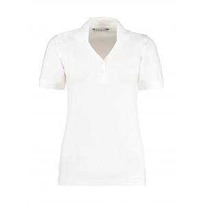 Kustom Kit Women's Regular Fit Comfortec® V Neck Polo - White - S