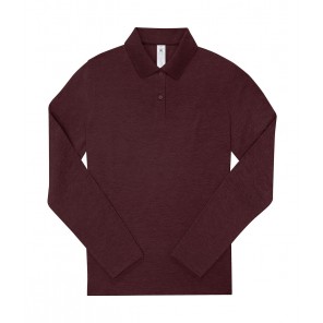 B&C My Polo 210 LSL /Women - Heather Burgundy - XS