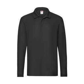 Fruit of the Loom Premium Long Sleeve Polo - Black - L
