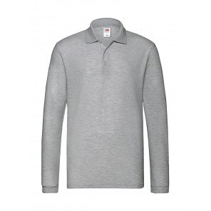 Fruit of the Loom Premium Long Sleeve Polo - Athletic Heather - 2XL