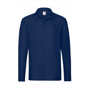 Fruit of the Loom Premium Long Sleeve Polo - Navy - S