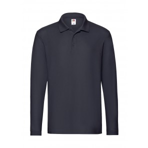 Fruit of the Loom Premium Long Sleeve Polo - Deep Navy - L