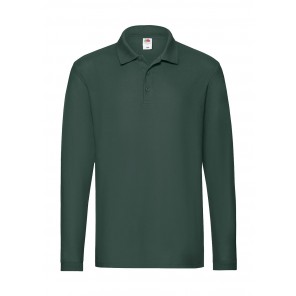 Fruit of the Loom Premium Long Sleeve Polo - Forest Green - 3XL