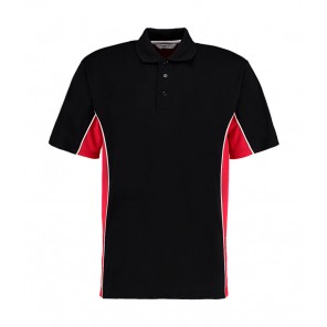 Kustom Kit Classic Fit Track Polo - Black/Red/White - XXS