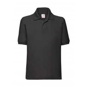 Fruit of the Loom Kids' 65/35 Polo - Black - 104(3-4)