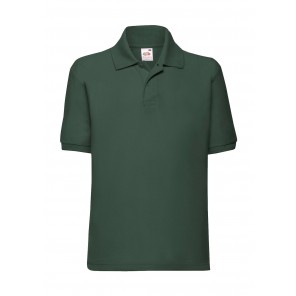 Fruit of the Loom Kids' 65/35 Polo - Bottle Green - 116(5-6)