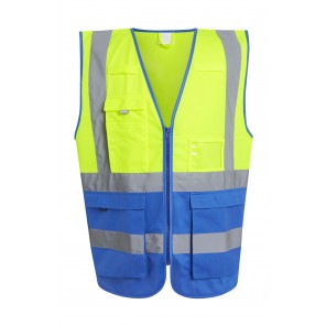 Regatta High Visibility Pro Hi-Vis Executive Vest - Yellow/Royal Blue - M