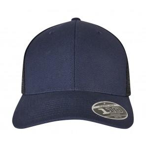 Flexfit 110 Structured Canvas Trucker - Navy/Black - OneSize