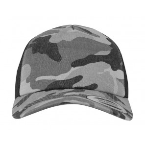 Flexfit Camo Trucker Cap - Dark Camo/Black - OneSize