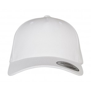 Flexfit 5-Panel Premium Curved Visor Snapback Cap - White - OneSize