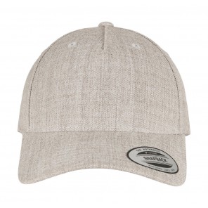 Flexfit 5-Panel Premium Curved Visor Snapback Cap - Heather Grey - OneSize