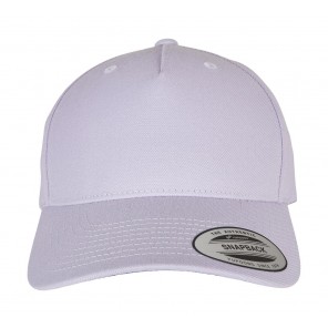 Flexfit 5-Panel Premium Curved Visor Snapback Cap - Light Purple - OneSize