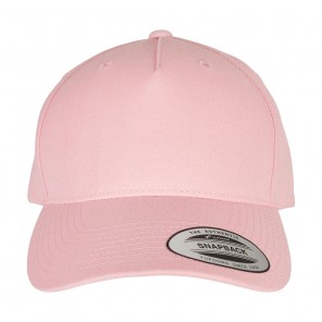 Flexfit 5-Panel Premium Curved Visor Snapback Cap - Prism Pink - OneSize