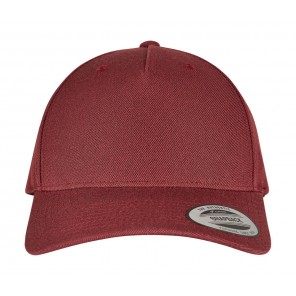 Flexfit 5-Panel Premium Curved Visor Snapback Cap - Maroon - OneSize