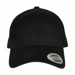 Flexfit Premium Curved Visor Snapback Cap - Black - OneSize