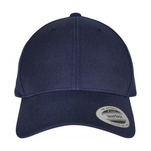 Flexfit Premium Curved Visor Snapback Cap - Navy - OneSize