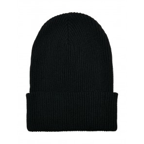 Flexfit Recycled Yarn Ribbed Knit Beanie - Black - OneSize