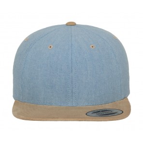 Flexfit Chambray-Suede Snapback - Blue/Beige - OneSize