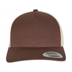 Flexfit 5-Panel Retro Trucker 2-Tone Cap - Mustang/Beige - OneSize