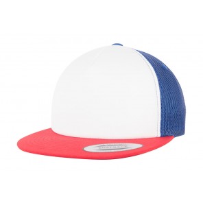Flexfit Foam Trucker with White Front - Red/White/Royal - OneSize