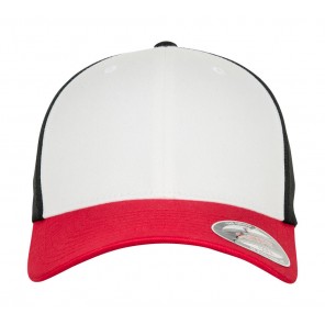 Flexfit 3-Tone Flexfit Cap - Red/White/Black - L/XL