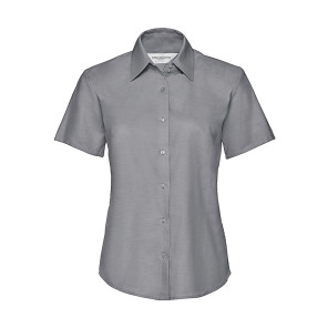Russell Collection Ladies' Classic Oxford Shirt - Dark Grey - M