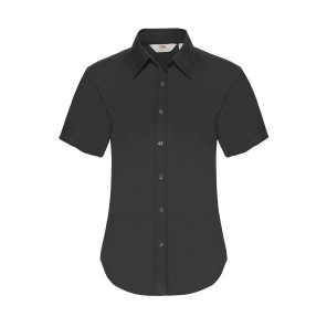 Fruit of the Loom Ladies Oxford Shirt - Black - XS