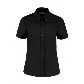 Kustom Kit Women's Tailored Fit Premium Oxford Shirt SSL - Black - 6XL