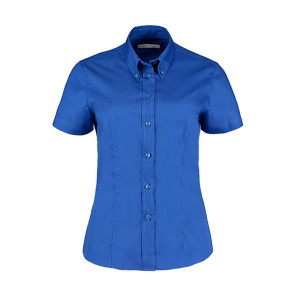 Kustom Kit Women's Tailored Fit Premium Oxford Shirt SSL - Blue - S