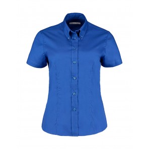 Kustom Kit Women's Tailored Fit Premium Oxford Shirt SSL - Royal - S