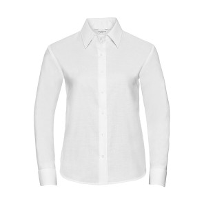 Russell Collection Ladies' Classic Oxford Shirt LS - White - 4XL (Retoure-Ware)